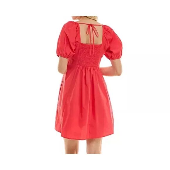 Draper James Red Puff Sleeve With Pockets Mini Summer Dress Women's XS - Picture 2 of 11